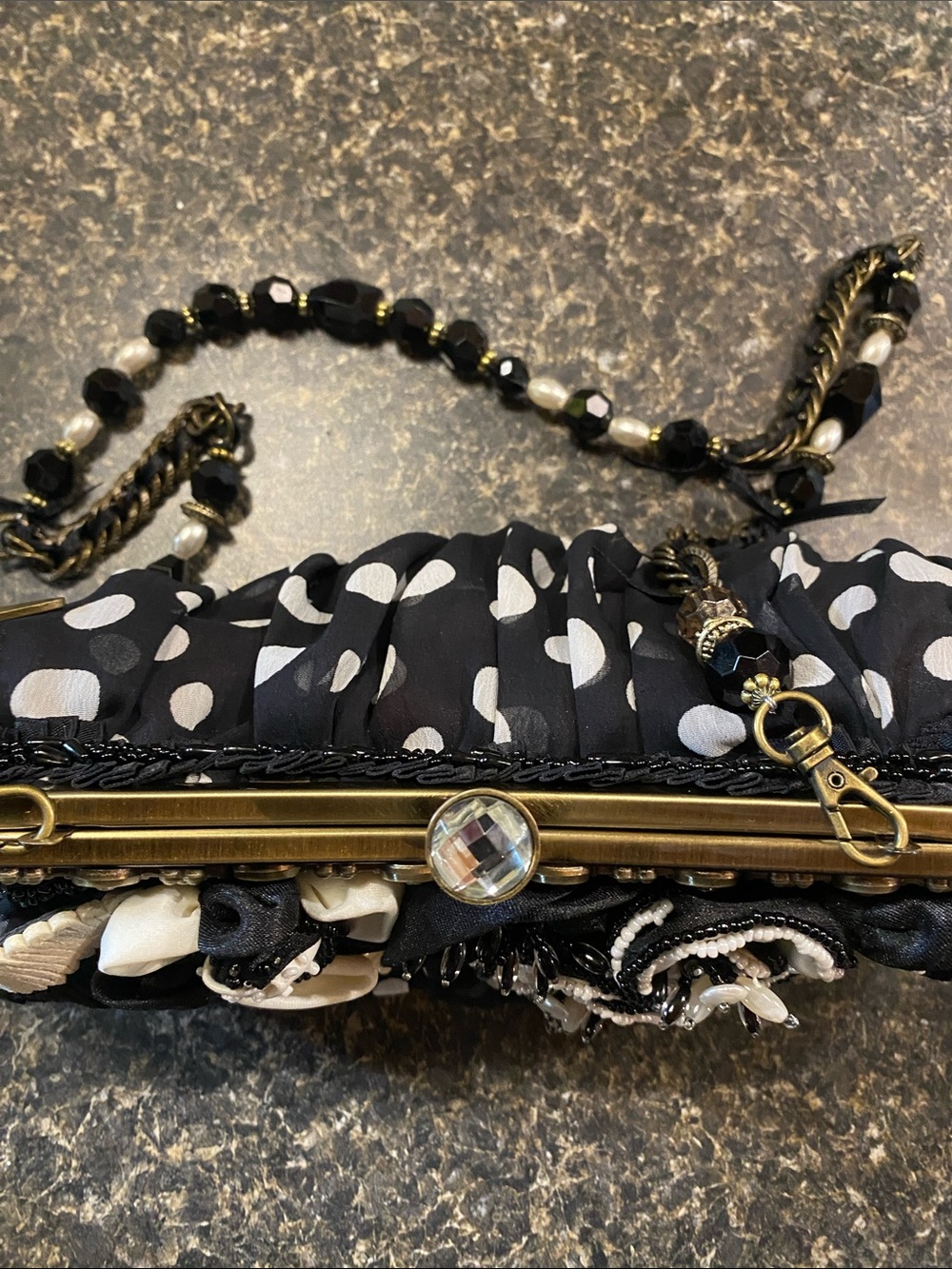 Mary Frances Cream and Black Beaded Shoulder Bag - Picture 7 of 9